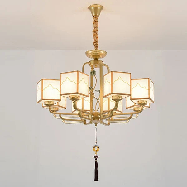 Lustre — Chinois classique doré design pour intérieur élégant