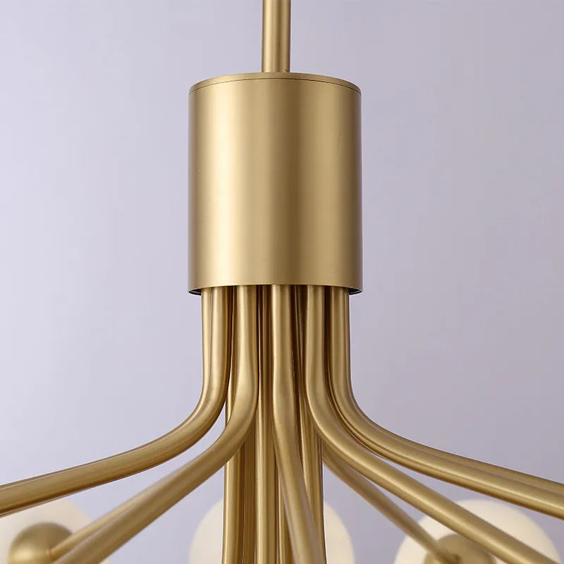 Lustre — Boule de verre nordique LED or luxe chambre cuisine lampe magique haricot Apiales lustres pour salle à manger café éclairage