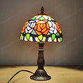 lampe à poser en verre style tiffany avec fleurs décoratives