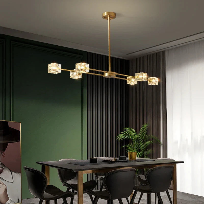 Plafonnier — Moderne en cuivre avec cristal élégant nordique