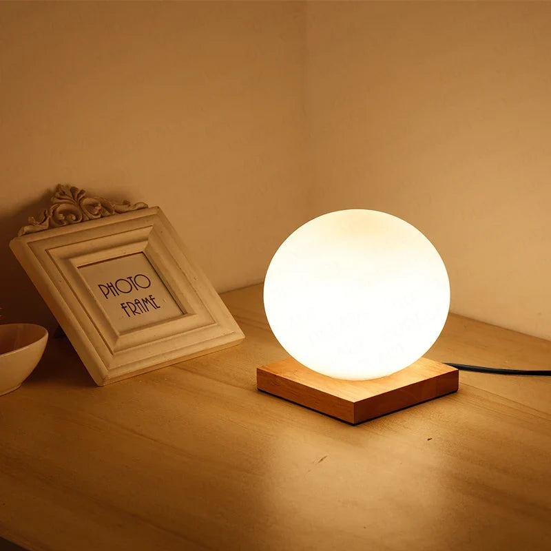 Lampe à poser — De table boule de verre Simple
