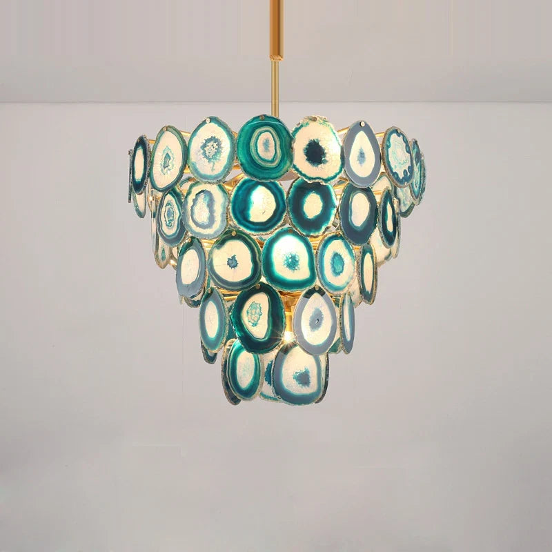 Lustre — Design moderne en agate colorée pour intérieur