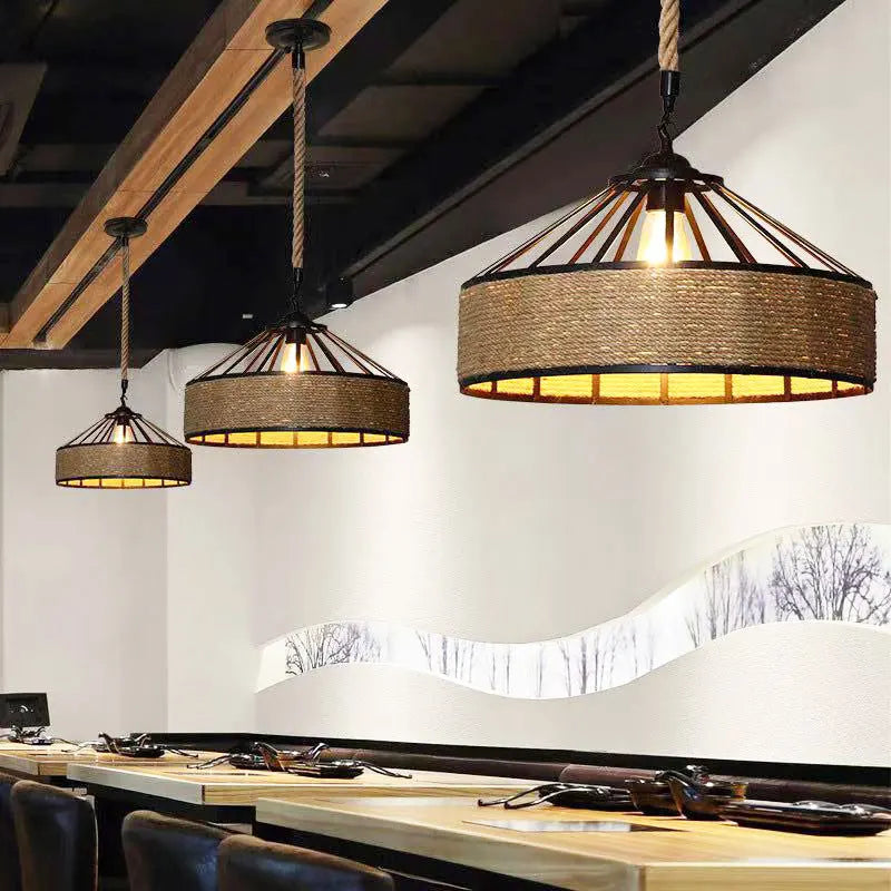 Lustre Industriel Léandre Rivage en Corde