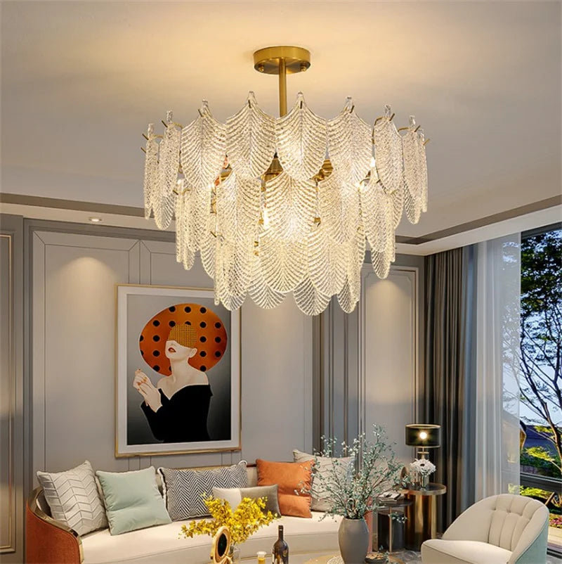 Lustre — De luxe en verre pour décoration intérieure élégante et moderne