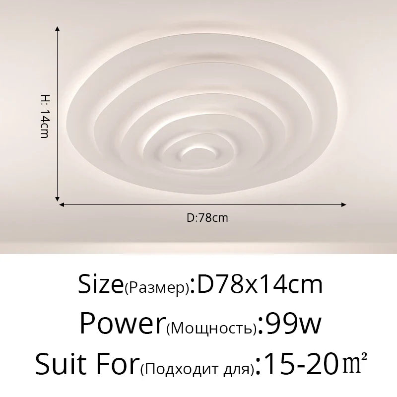 Lustre — Anneaux annuels modernes LED lustre intérieur salon ondulation forme meubles de maison décoration fer blanc corps couleur lampe éclairage