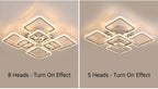Arisha Plafonnier Rectangle Moderne, Métal/Acrylique, Blanc, Salon - Neutralighting