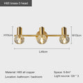 lampe frontale à led en cristal design moderne pour salle de bain
