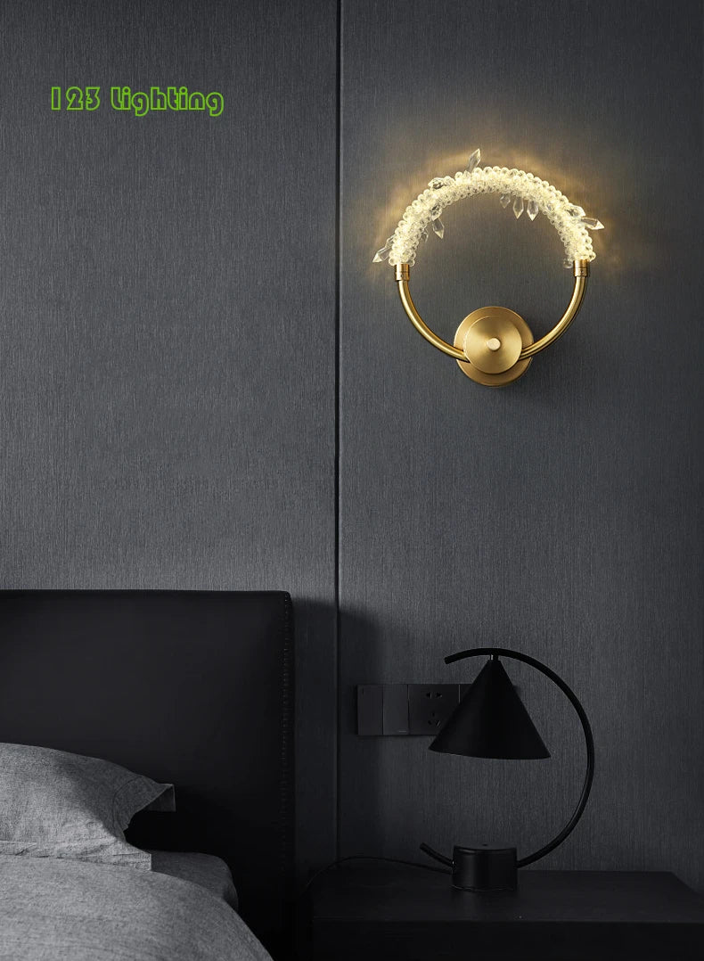 Applique murale led cristal et cuivre décorative pour intérieur Daphné Sérénade - Des Reflets pour Souligner le Décor