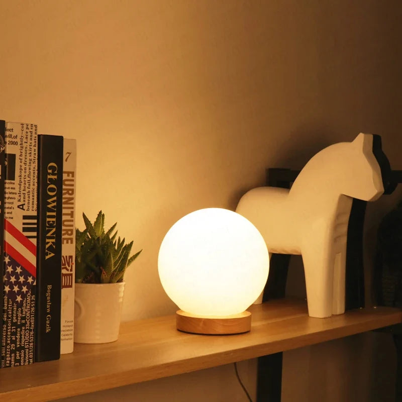 Lampe à poser — De table boule de verre Simple