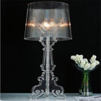 Kristy Lamp de Table Cylindre Moderne, Arcylique, Noir/Transparent, Salon - Neutralighting
