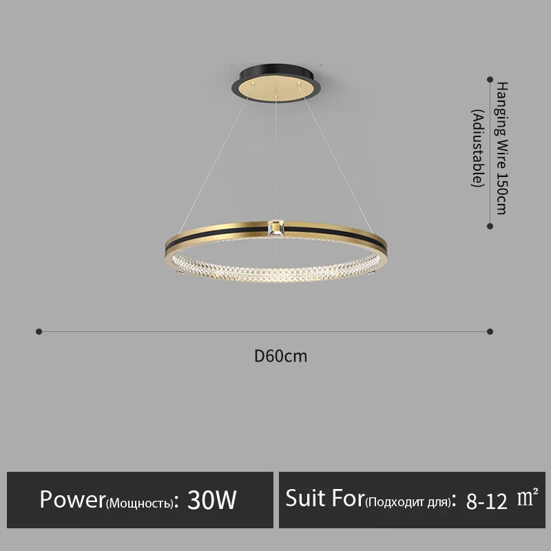 Lustre — En cristal moderne pour hall et restaurant luxe