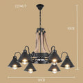 Lustre — Style industriel en ferronnerie et corde de chanvre