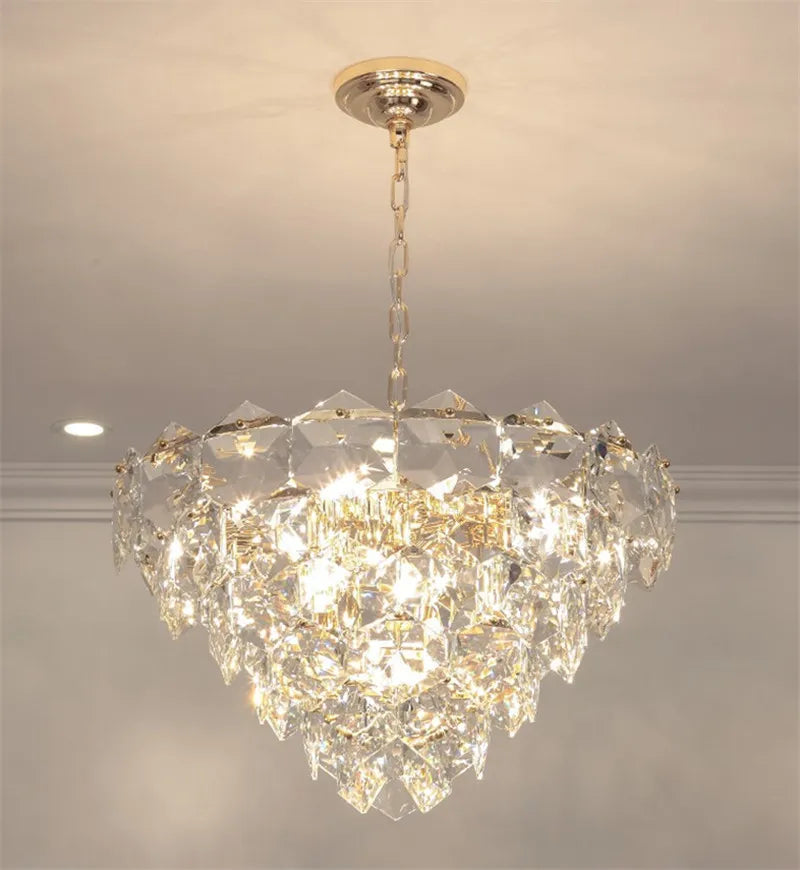 Lustre — Suspendu à LED en métal doré moderne et élégant pour éclairage intérieur
