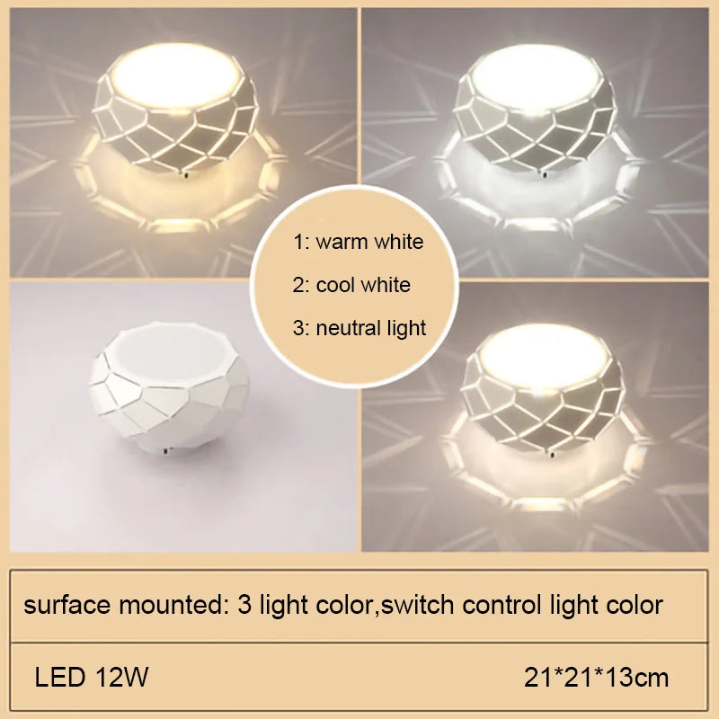 Plafonnier LED moderne simplicité 5W 12W Léane Courbe - Une Note Actuelle dans le Décor