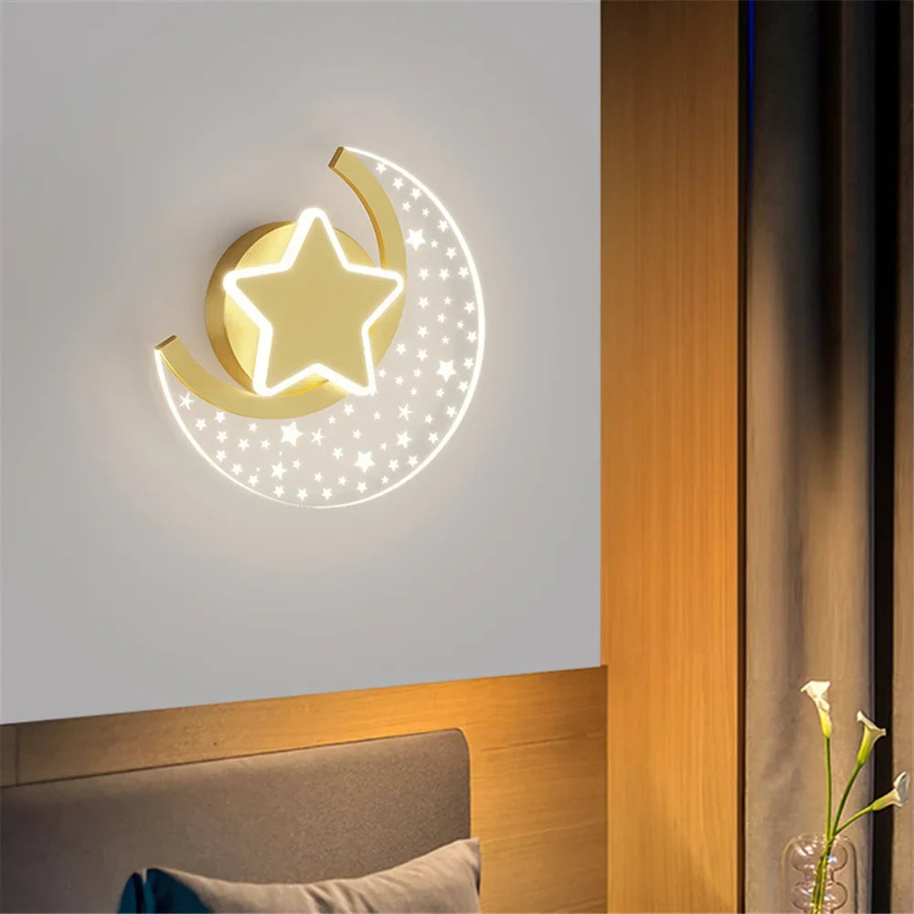 Applique murale led étoile et lune pour décoration intérieure Léontine Unisson en Métal - Simplicité & Caractère au Quotidien