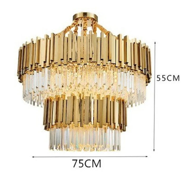Suspension — Moderne en cristal avec grande suspension à LED