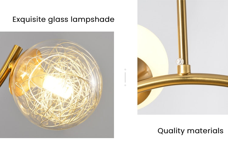 Valentina Boule de Verre Bulles Lampes Suspendues Lampes Dorées Suspension - Neutralighting