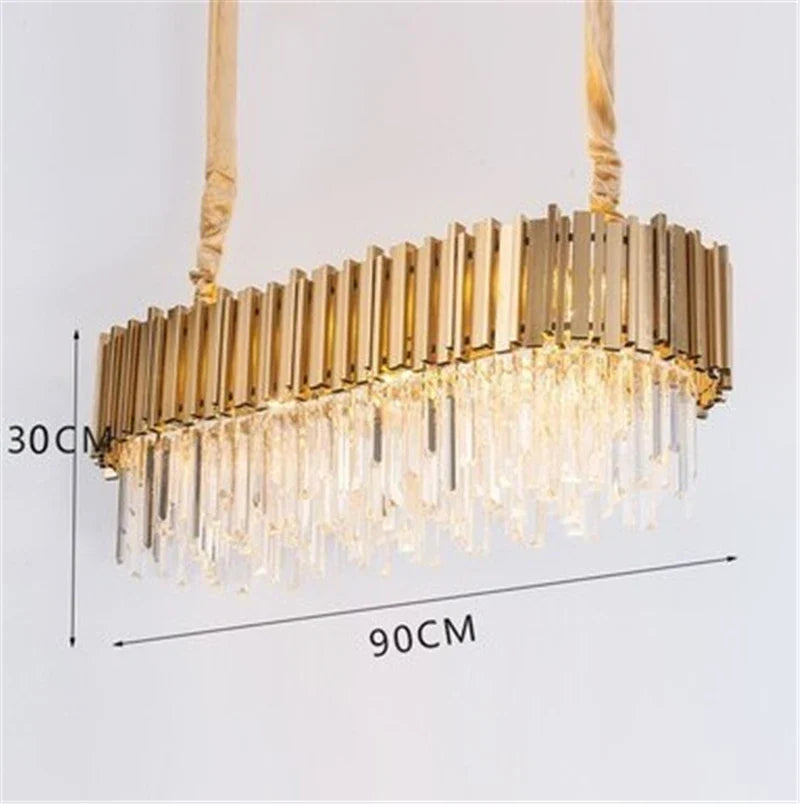 Suspension — Moderne en cristal avec grande suspension à LED