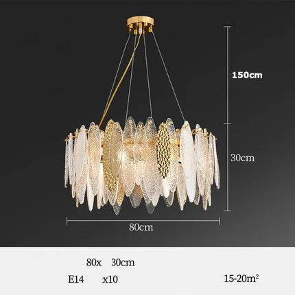 Lustre — LED art déco en fer et verre design élégant pour éclairage moderne