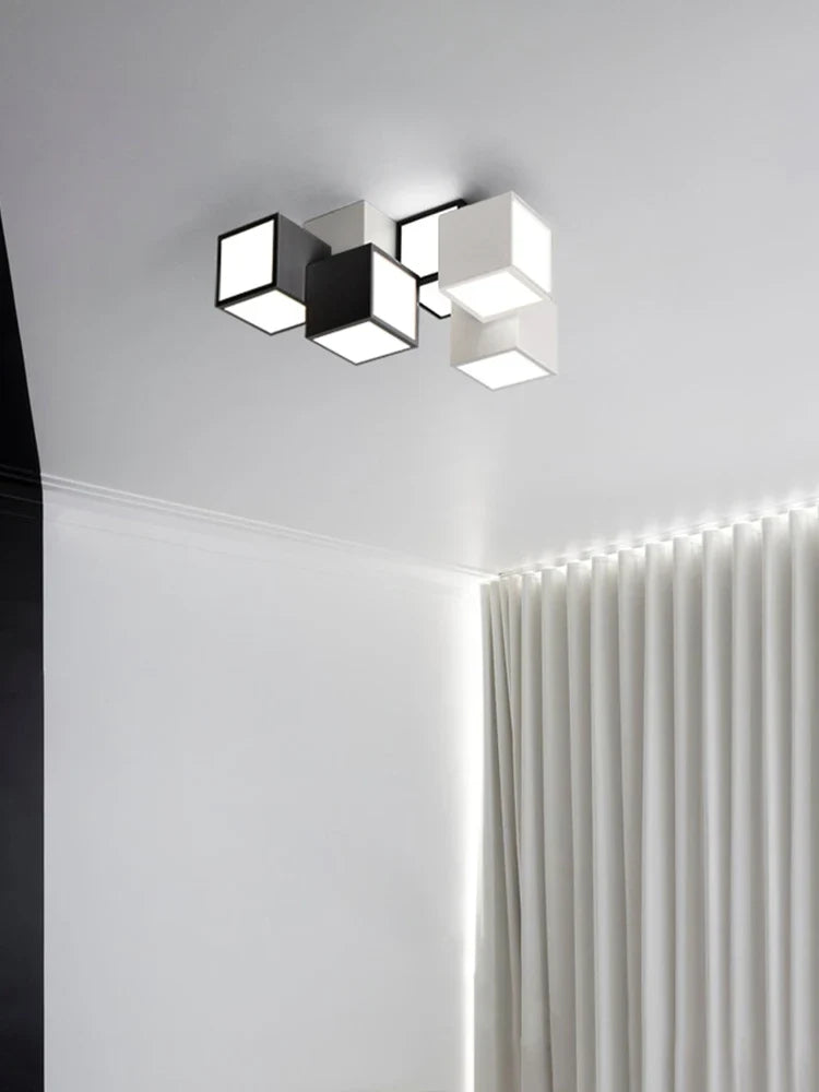 Plafonnier carré créatif lumières led modernes décoration simple lustre luminaire Valentine Galbe - Une Silhouette Graphique Affirmée