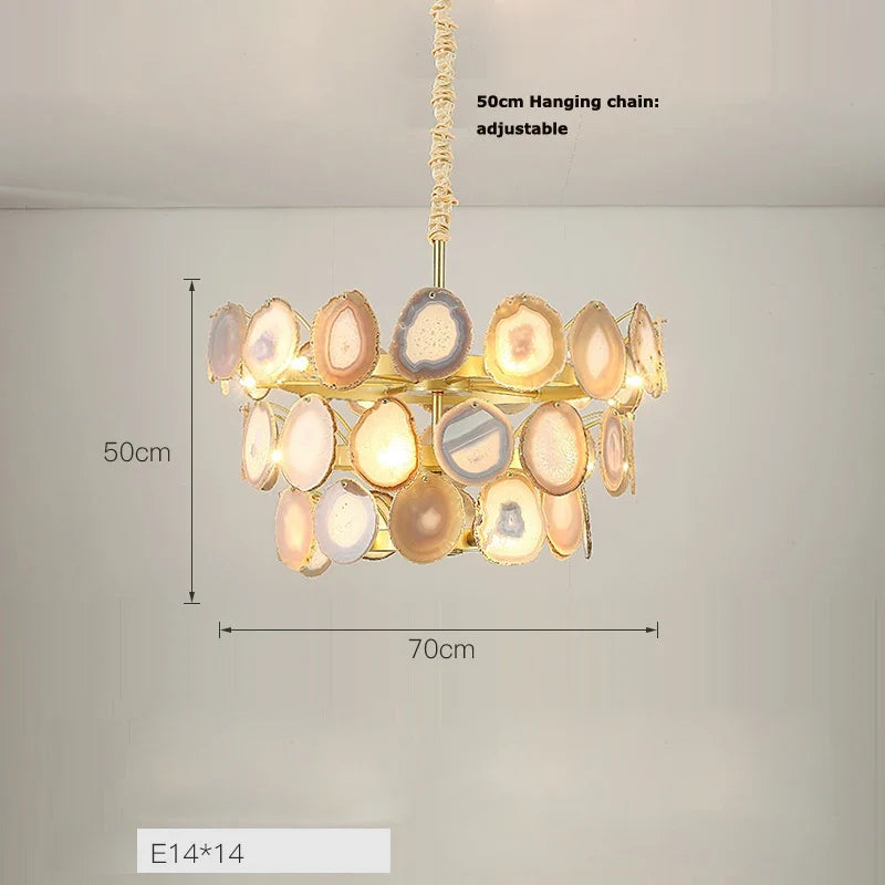 Lustre — Design moderne en agate colorée pour intérieur