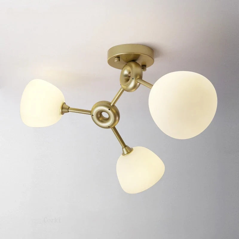 Plafonnier de luxe design moderne créatif minimaliste pour éclairage intérieur Alix Versant en Verre - Une Présence de Verre Élégante