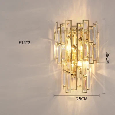 Lustre — Design LED moderne en cristal argenté et doré suspendu