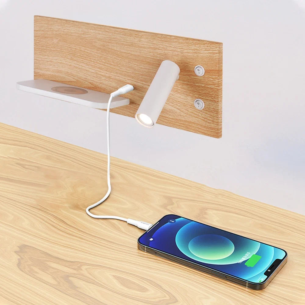 lampe de lecture led sandiy avec chargeur usb et sans fil