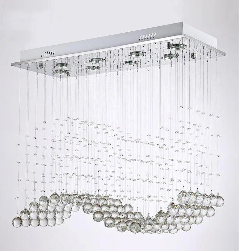 lampe rectangulaire en cristal pour bar et restaurant moderne