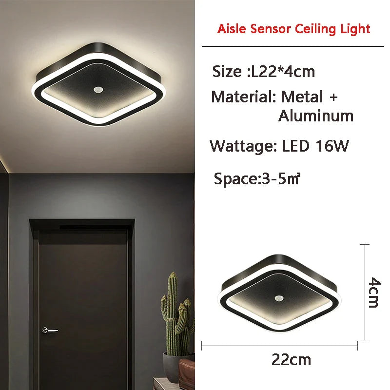 Plafonnier led à induction avec capteur de mouvement pour intérieur Paul Étude en Aluminium - Lignes Dessinées & Décor Raffiné
