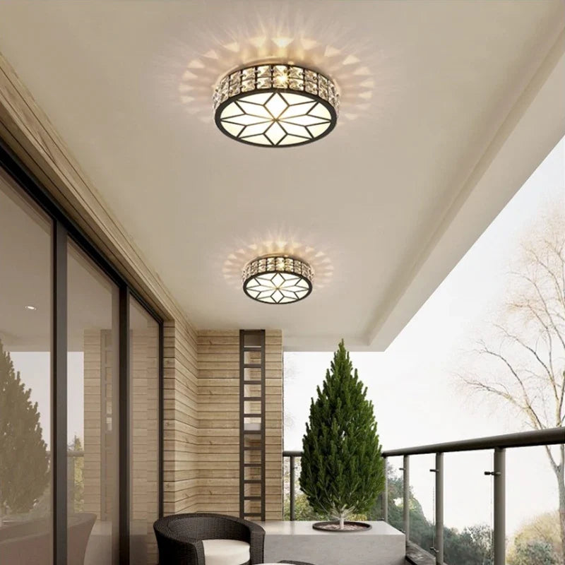 Plafonnier — Nordiques Lampara Techo lustre LED lumières en cristal Luminaria De Teto Para Sala Plafonnier or noir blanc Lampy