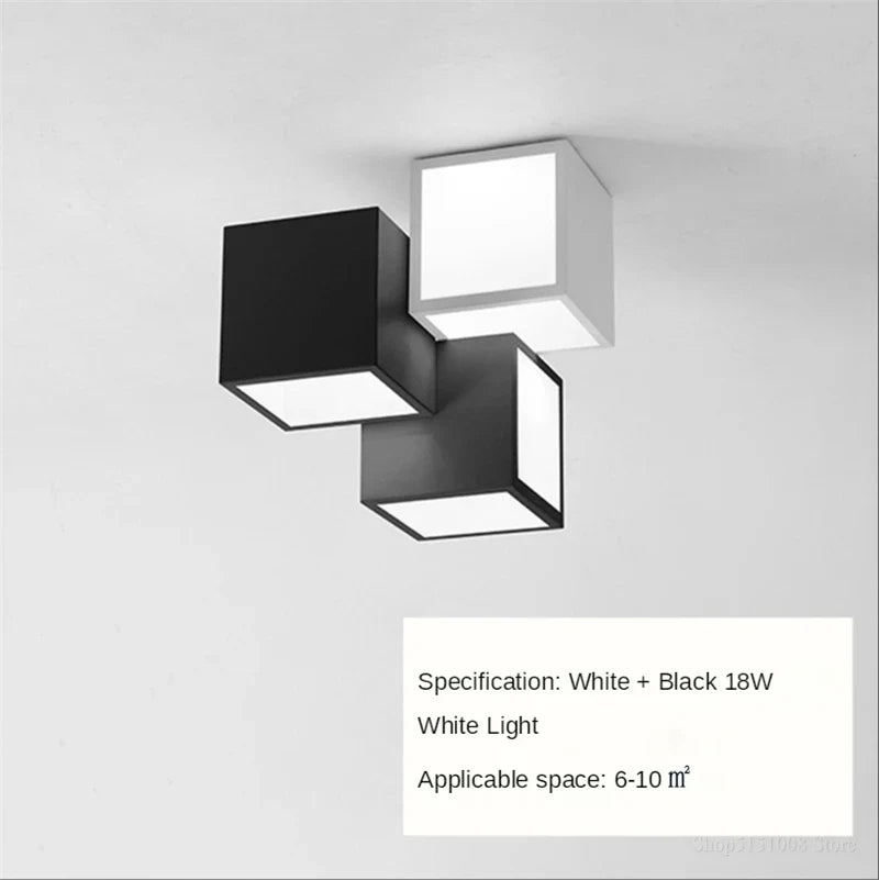 Plafonnier carré créatif lumières led modernes décoration simple lustre luminaire Valentine Galbe - Une Silhouette Graphique Affirmée