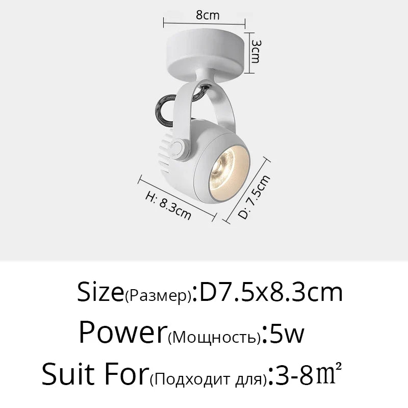 Projecteur led rond carré surface montée angle réglable Mérida Matin - Formes Arrondies & Harmonie Visuelle