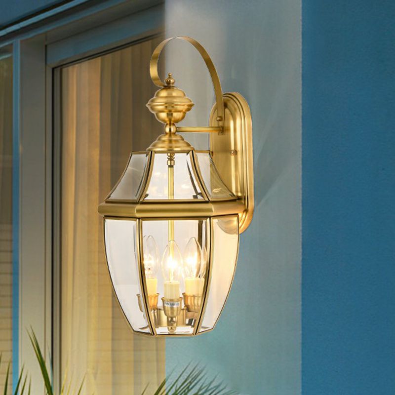 Silva Applique Murale Extérieur Lanterne Vintage, Verre/Métal, Laiton, Cour - Neutralighting