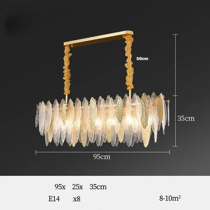 Lustre — LED art déco en fer et verre design élégant pour éclairage moderne