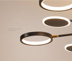 Moderne Suspension Multi Contemporaine, Metal/Acrylique, Noir Mat, Salon - Neutralighting