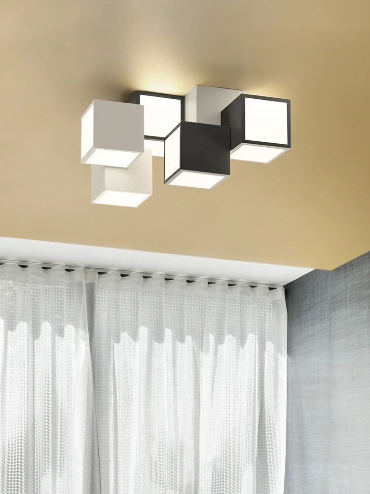 Plafonnier carré créatif lumières led modernes décoration simple lustre luminaire Valentine Galbe - Une Silhouette Graphique Affirmée