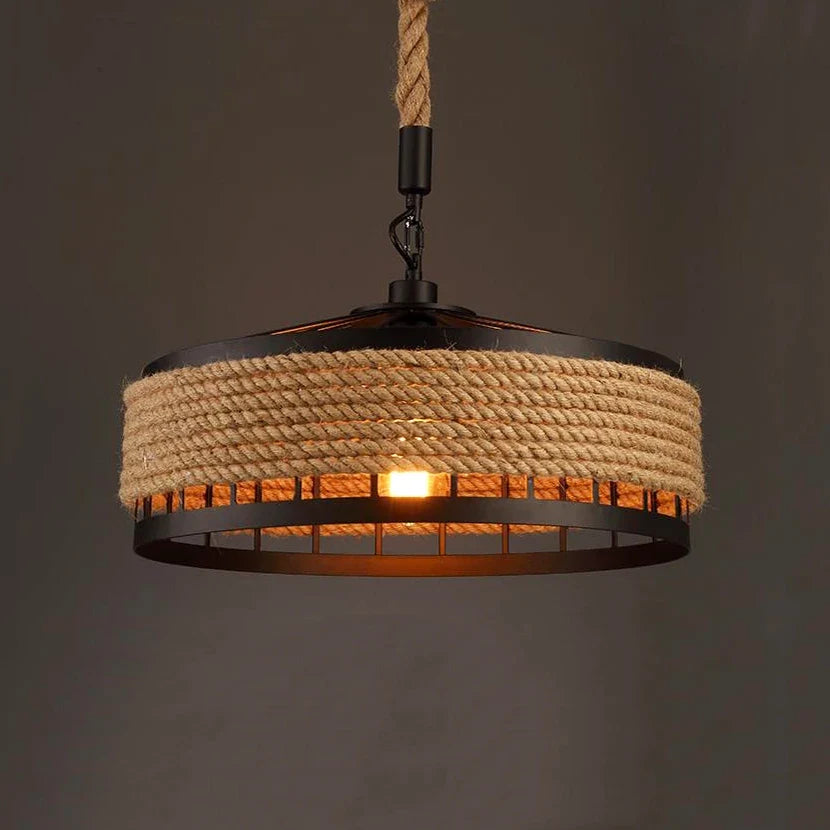 Lustre Industriel Léandre Rivage en Corde