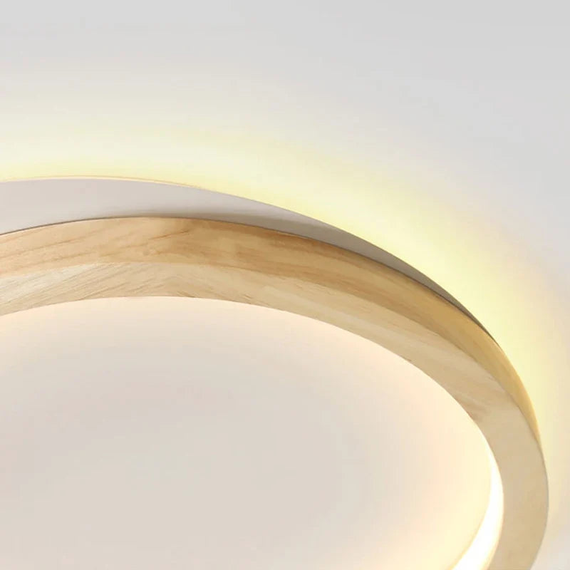 Plafonnier — LED rondes modernes nordiques en acrylique et bois