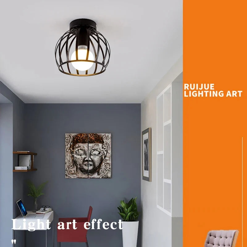 Plafonnier — Rétro doré LED en métal pour balcon couloir