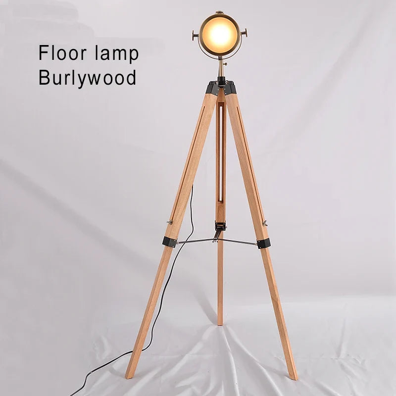 Lampadaire — Nordique en bois massif avec éclairage LED moderne