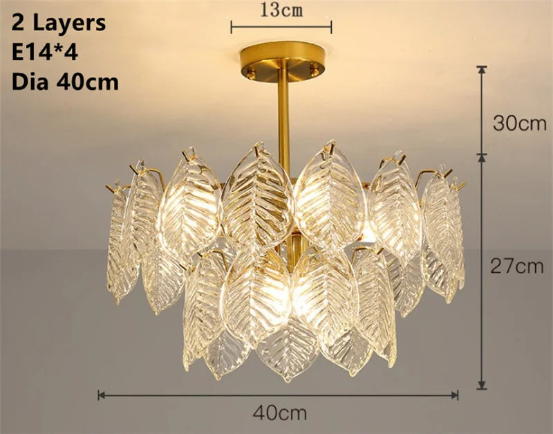 Lustre — Vintage moderne en verre doré pour décoration intérieure