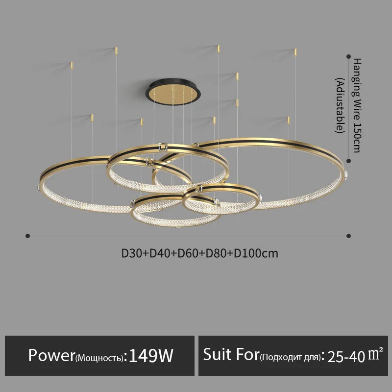 Lustre — En cristal moderne pour hall et restaurant luxe