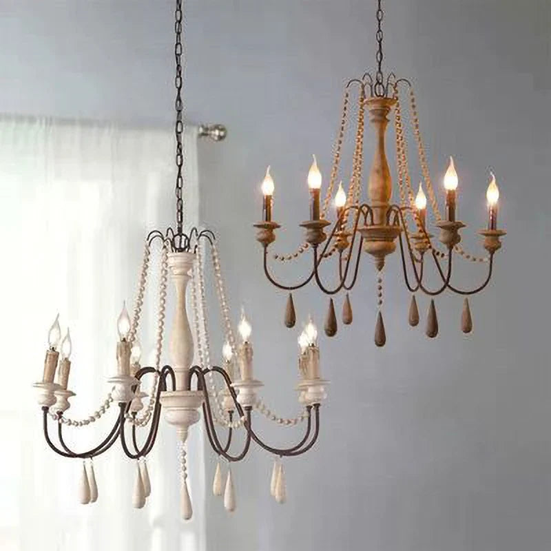 Lustre — Rétro en bois massif pour décoration intérieure élégante