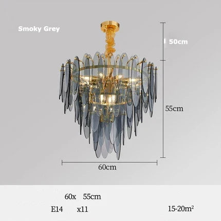 Lustre — LED art déco en fer et verre design élégant pour éclairage moderne