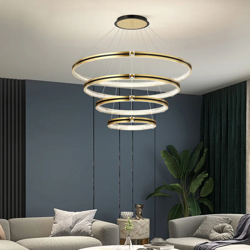 Lustre — En cristal moderne pour hall et restaurant luxe