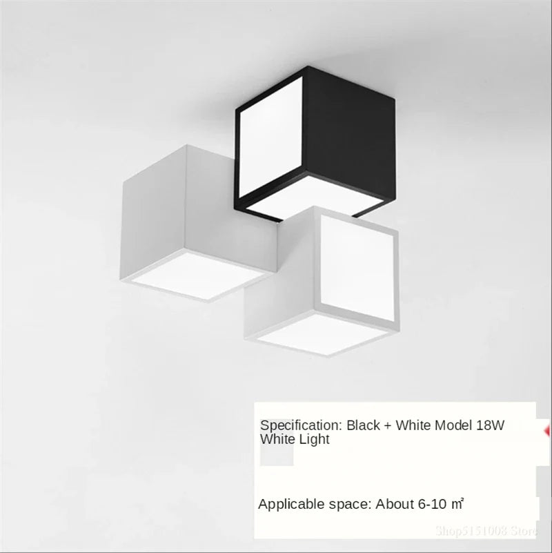 Plafonnier carré créatif lumières led modernes décoration simple lustre luminaire Valentine Galbe - Une Silhouette Graphique Affirmée
