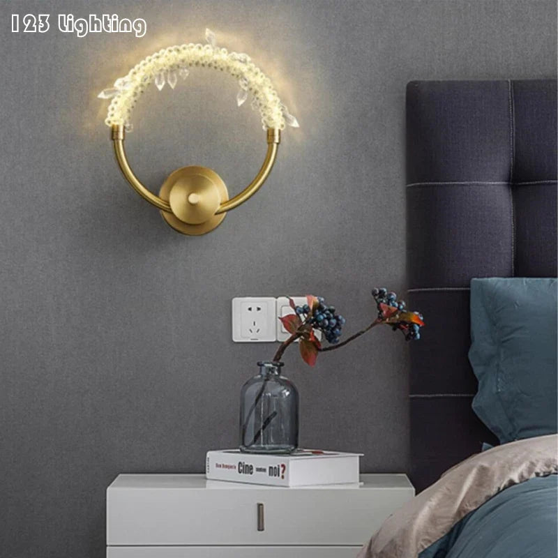 Applique murale led cristal et cuivre décorative pour intérieur Daphné Sérénade - Des Reflets pour Souligner le Décor