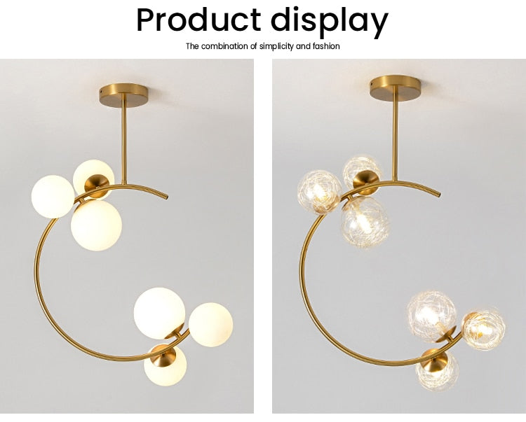 Valentina Boule de Verre Bulles Lampes Suspendues Lampes Dorées Suspension - Neutralighting