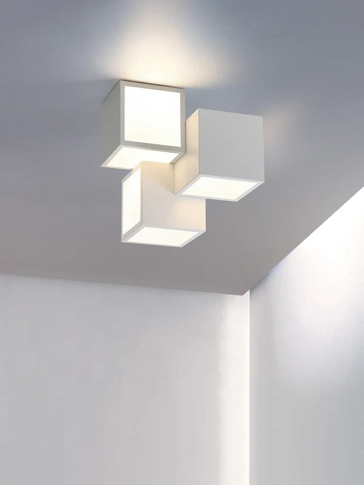 Plafonnier carré créatif lumières led modernes décoration simple lustre luminaire Valentine Galbe - Une Silhouette Graphique Affirmée